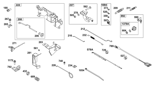 Controls Group Diagram and Parts List for 305447-0610-G1 200000 - 399999 Briggs and Stratton Engine